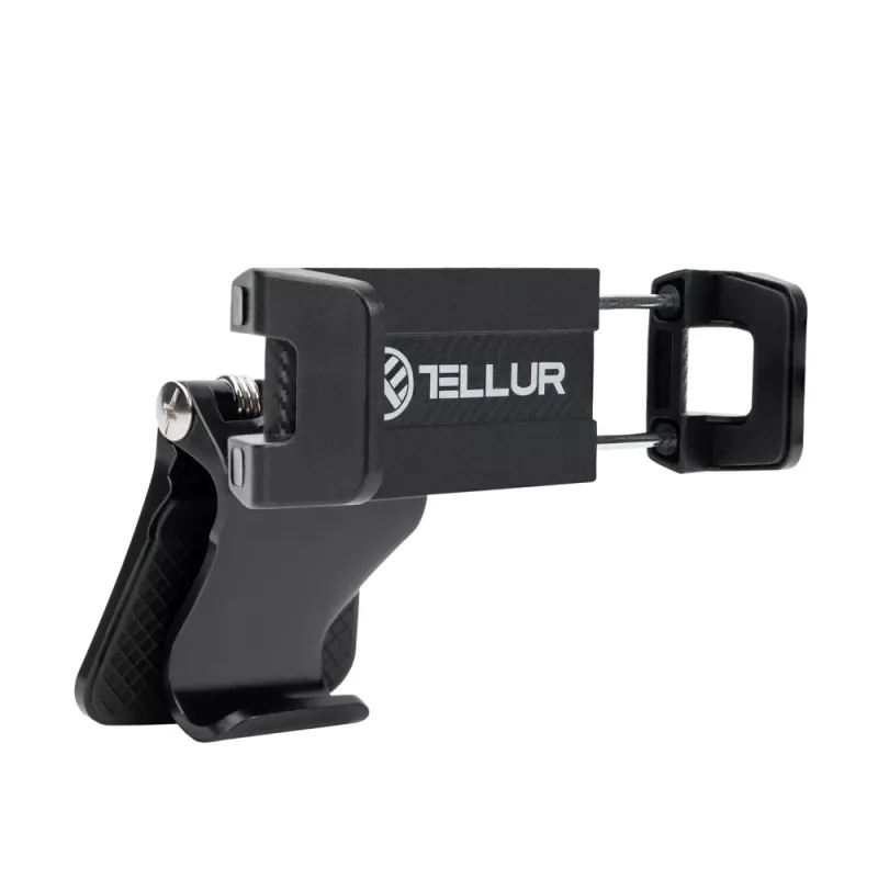 Soporte para teléfono Tellur TLL171261 — soporte universal compacto de ángulo ajustable para coche y mesa, negro