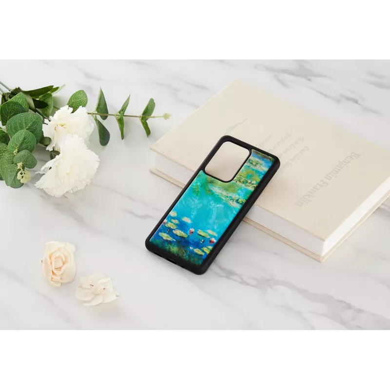Funda protectora iKins para Samsung Galaxy S20 Ultra – diseño de nenúfares negro