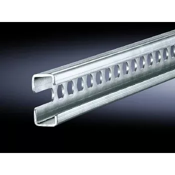Guía de montaje en rack Rittal 4943.000, acero, plateado, profundidad 455 mm, pack de 6