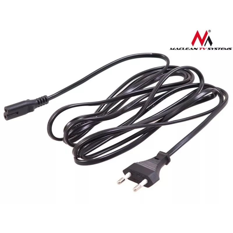 Maclean MCTV-809 Cable de alimentación de enchufe EU a Figure-8 (C7), 1,5 m
