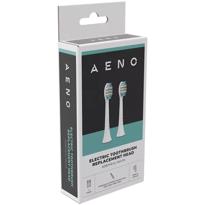 Cabezales de cepillo de repuesto AENO, blanco, cerdas Dupont, pack de 2 (para ADB0003/ADB0005 y ADB0004/ADB0006)