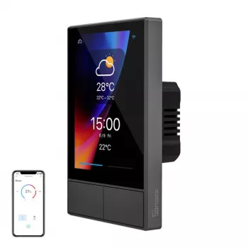 Panel de control inteligente de pared Wi-Fi Sonoff NSPanel negro 120 mm