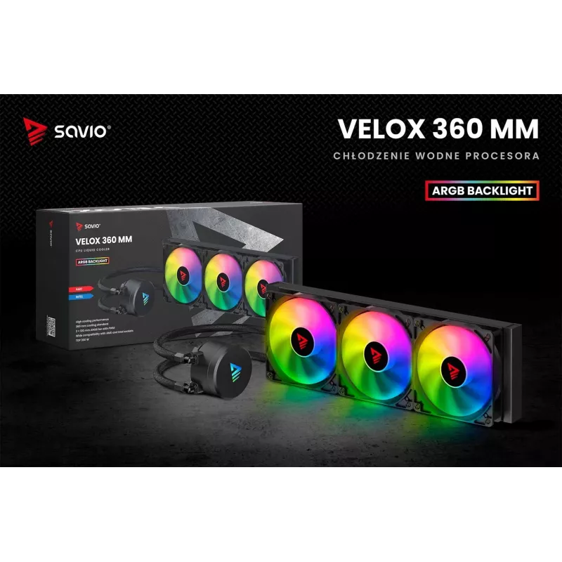 Refrigeración líquida para CPU SAVIO VELOX 360 mm con ARGB