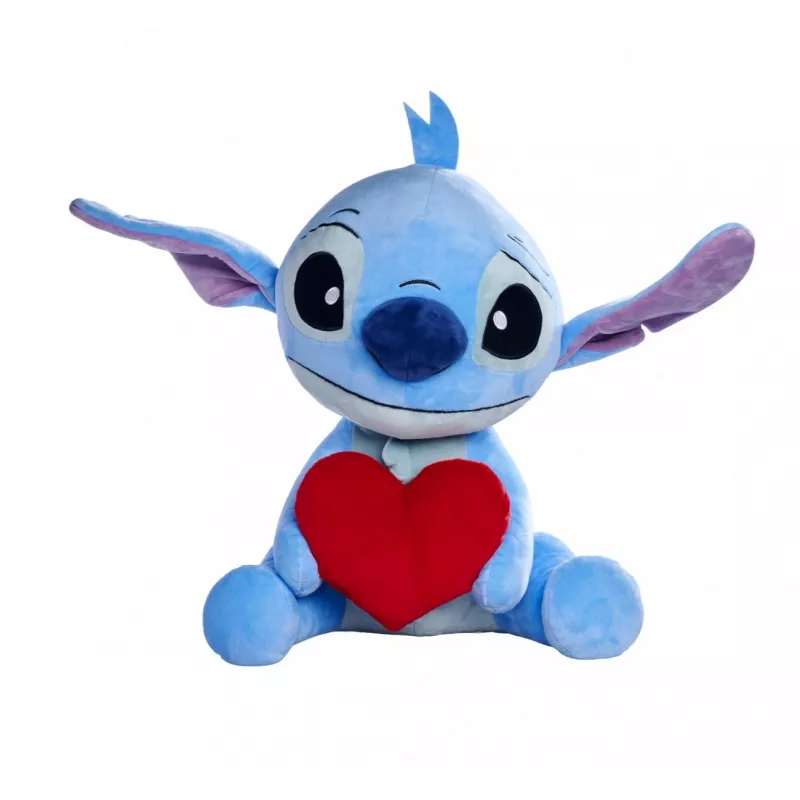 Peluche SIMBA Stitch con corazón 50 cm, personaje suave y mullido