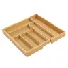 Organizador de cajón de cubiertos GreenBlue GB379, bandeja de bambú con compartimentos, acabado natural