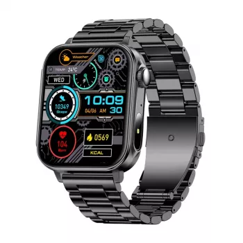 Smartwatch Colmi P80 acero negro con Bluetooth y medidor de frecuencia cardíaca