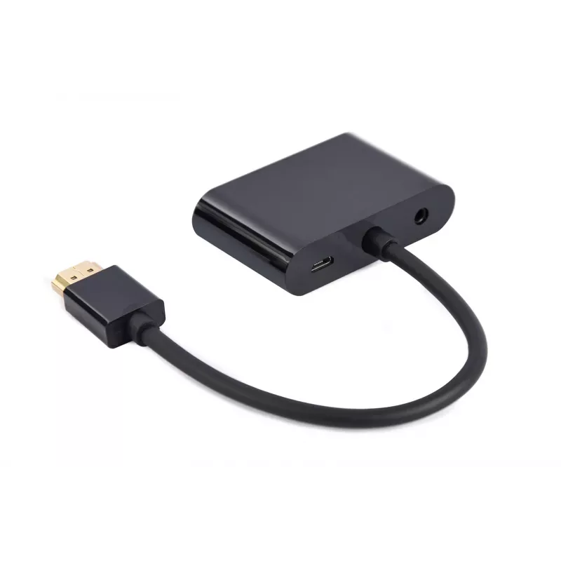 Gembird A-HDMIM-HDMIFVGAF-01 adaptador HDMI macho a HDMI hembra + VGA hembra con audio y puerto de alimentación