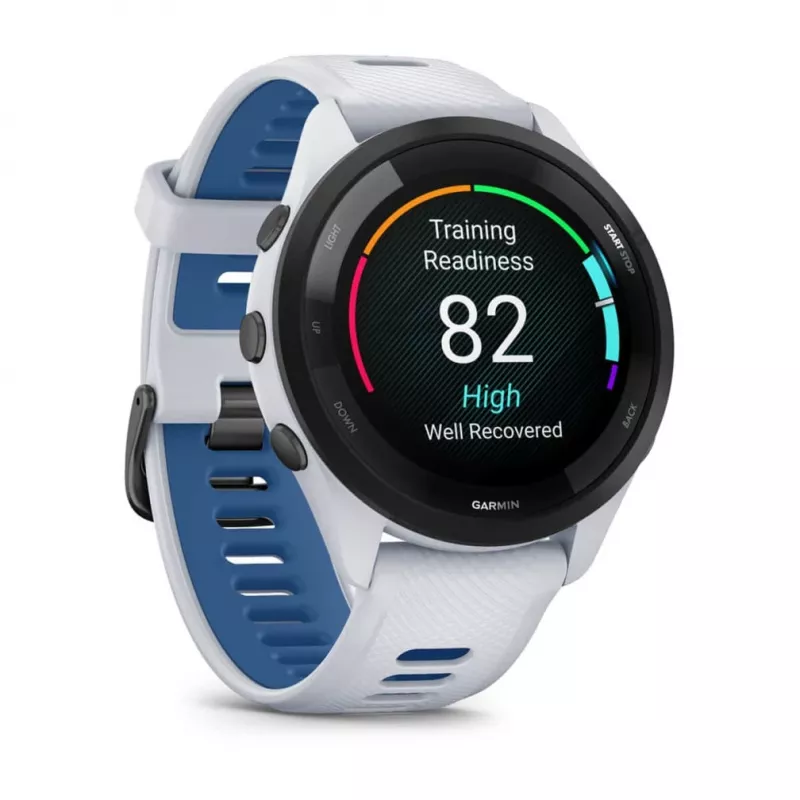 Smartwatch GARMIN Forerunner 265 — 46 mm carcasa de GFRP, AMOLED 1,3 inch, GPS/GLONASS/Galileo, 15 días de autonomía, 5 ATM, correa de silicona