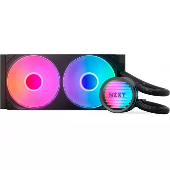 Refrigeración líquida para CPU NZXT Kraken Core RGB 240 – radiador todo en uno de 240 mm, iluminación RGB, negro