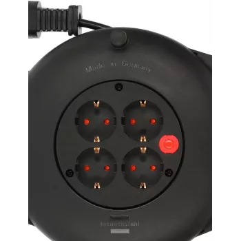 Brennenstuhl 1093900, 10 m, Interior, IP20, Resistente a los golpes, Protección contra sobrecalentamiento, Plástico, Policloruro de vinilo (PVC), Negro