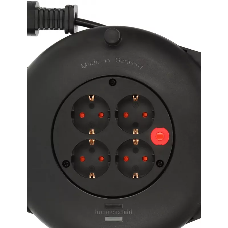Brennenstuhl 1093900, 10 m, Interior, IP20, Resistente a los golpes, Protección contra sobrecalentamiento, Plástico, Policloruro de vinilo (PVC), Negro