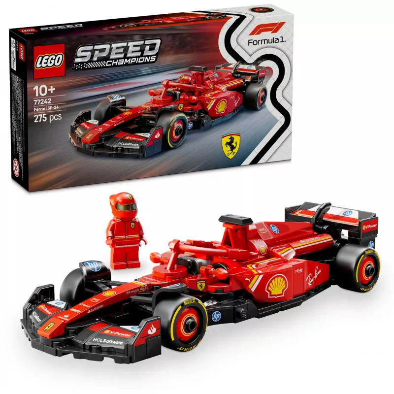LEGO Speed Champions Set coche de carreras Ferrari SF-24 F1 77242 — 275 piezas, 1 minifigura, 10+ años