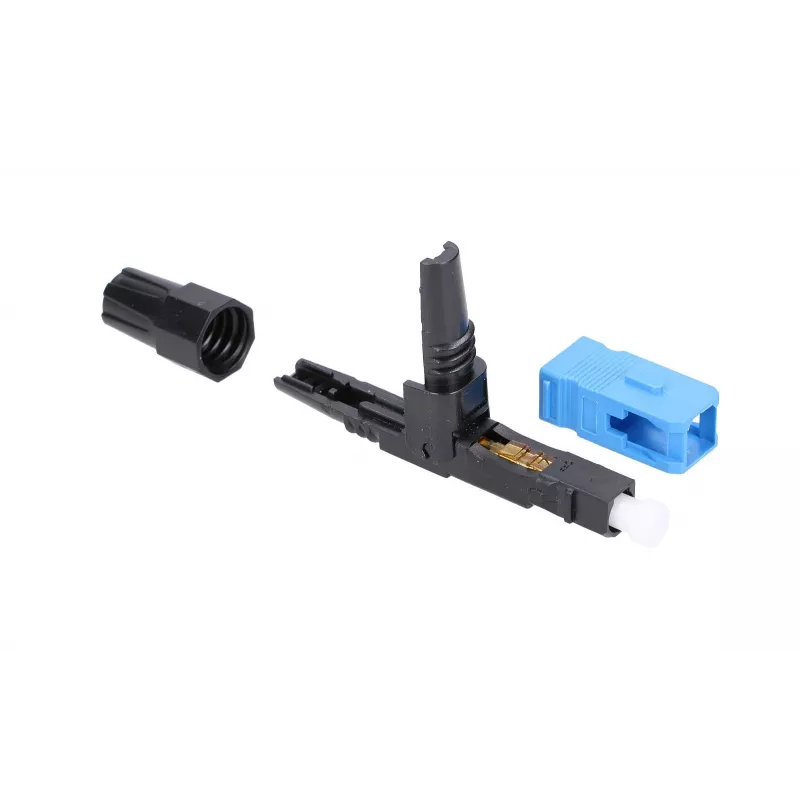 Conector rápido de fibra óptica Extralink SC/UPC macho, pack individual, negro o azul