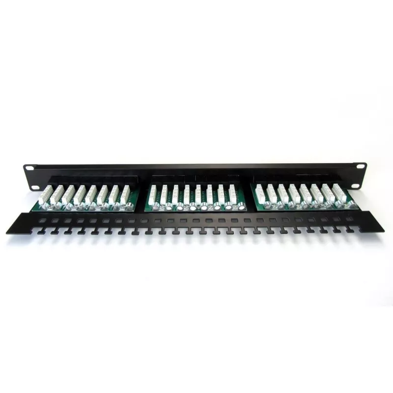 Digitus DN-91524U-EC panel de parcheo de 19" y 24 puertos Cat5e U/UTP, 1U, con soporte para cables, negro
