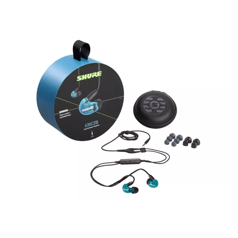 Shure AONIC 215 - Auriculares in-ear con transductor único y cable de 3,5 mm (azul)