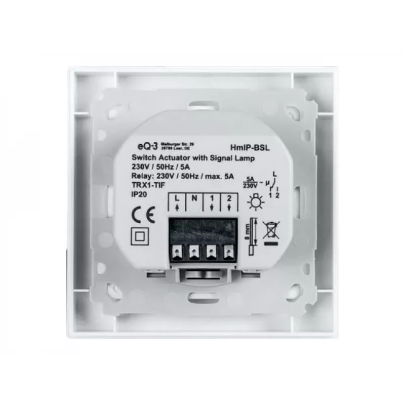 Homematic IP HmIP-BSL actuador de conmutación para interruptores de marca con luz de señal (152020A0)