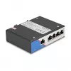 Switch Ethernet DELOCK 80162 — 5 puertos Gigabit RJ45 para montaje en carril DIN