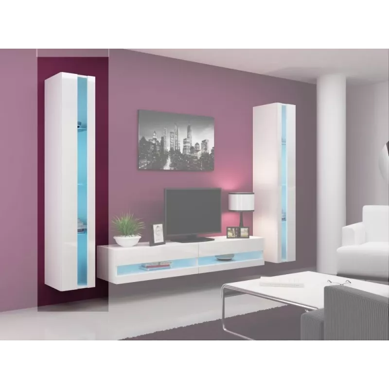 Estantería Cama VIGO NEW 180/40/30 blanco/blanco brillo