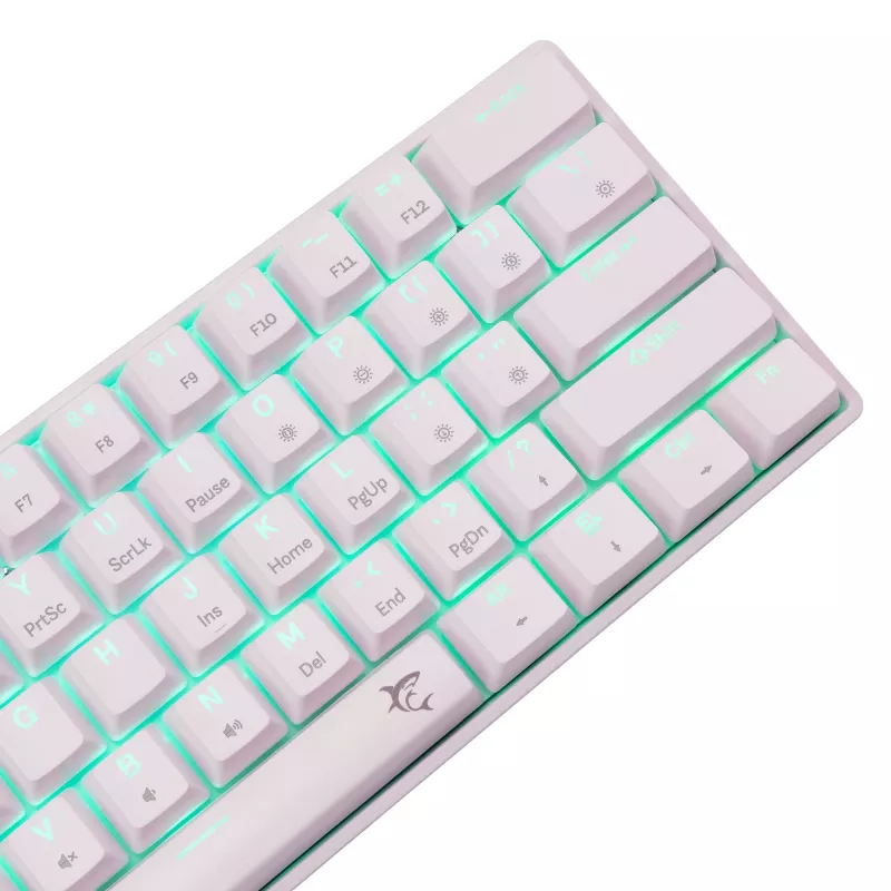Teclado mecánico White Shark Shinobi-2 Brown Switch US-Layout — diseño compacto, interruptores Brown