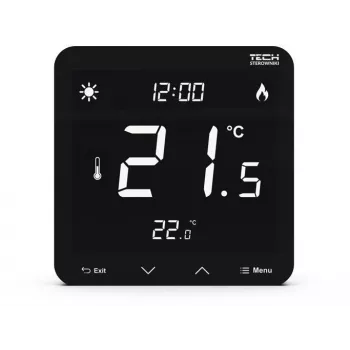Termostato de ambiente de dos puntos con cable ST-297z v3 Tech Controllers — empotrado, negro