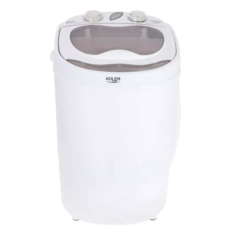 Lavadora de carga superior Adler AD 8055, portátil, 3 kg de capacidad, crema, mando giratorio, 150 W