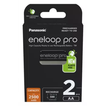 Baterías PANASONIC ENELOOP PRO AA 2500 mAh 2 uds. (BK-3HCDE/2CP)