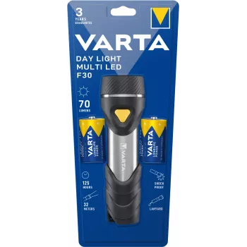 Linterna de mano Varta Day Light Multi LED F30 negra plata amarilla