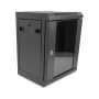 Delock 43418 Armario de red de 10" con puerta de cristal, 8U, negro