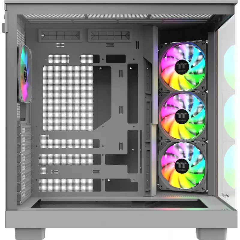 Caja de PC Thermaltake View 380 XL WS ARGB blanco nieve — Torre Midi, soporte ATX, con ventana