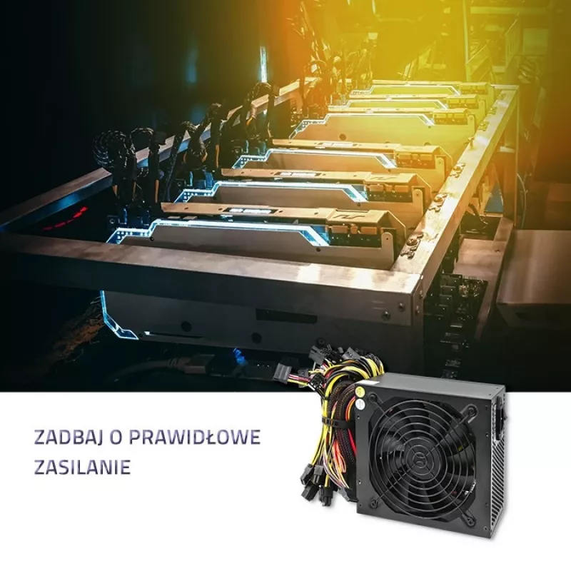 Fuente de alimentación QOLTEC Gaming Miner 1600W Gold, 1600 W, ATX, eficiencia Gold