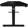 Escritorio gaming de altura ajustable con dos motores, función sentado/de pie, cargador inalámbrico, iluminación RGB, panel de control y puertos USB, tablero de vidrio templado, negro