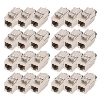 Módulo Keystone DIGITUS CAT 8.1 apantallado, plano, RJ-45, montaje sin herramientas – 24 uds.