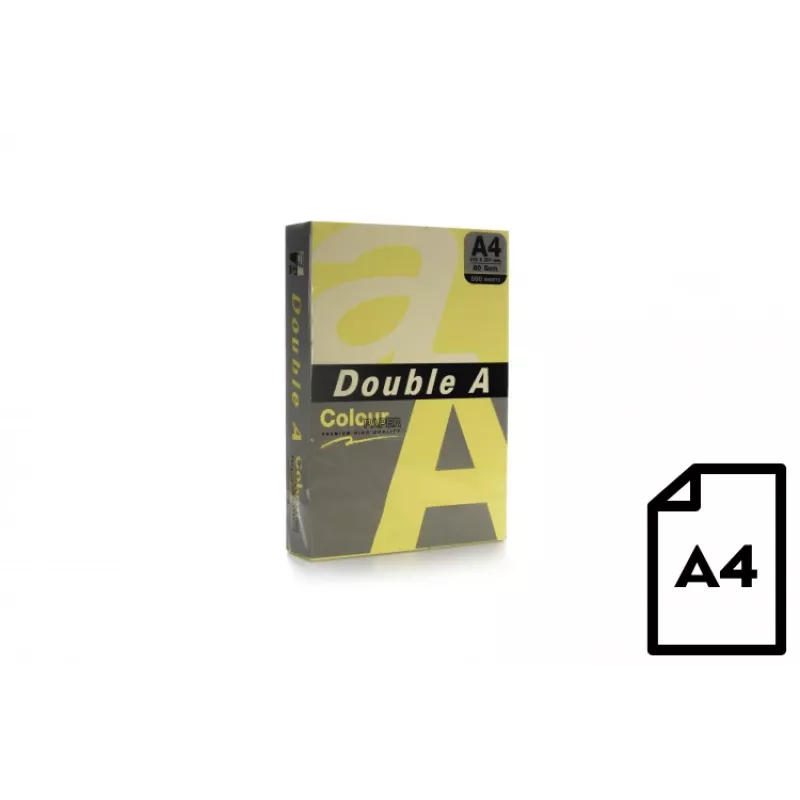 Papel de color Double A, 80 g, A4, 500 hojas, mantequilla