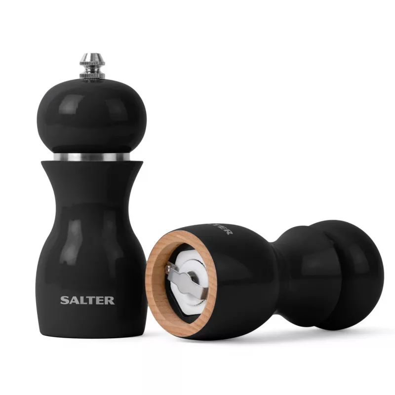 Molinillos de sal y pimienta Salter 7613 BKXRA – molinillos eléctricos de especias, negro brillante