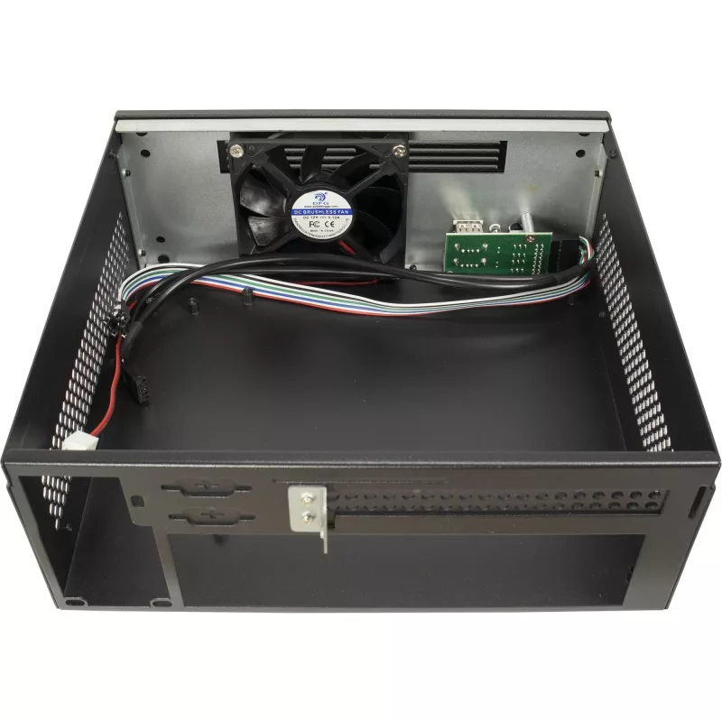 Caja de PC INTER-TECH S21 negra/plateada ATX compatible con 6 ventiladores