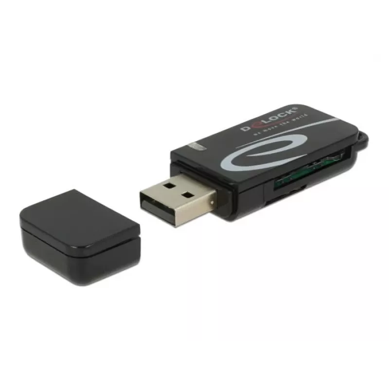 Lector de tarjetas DeLOCK Mini USB 2.0 con ranura SD y micro-SD