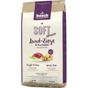 Pienso seco para perros Bosch Soft Senior cabra y patata 12,5 kg — receta para seniors, croquetas blandas, sin cereales, 19 % proteína
