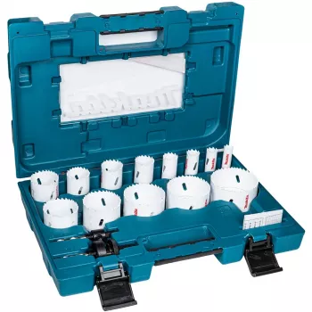Makita - Set de sierras de corona - para madera, plástico, aluminio, acero - 16 piezas (D-63993)