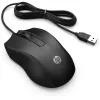 HP Ratón con cable 105, ambidiestro, óptico, USB Type-A, 1600 DPI, negro