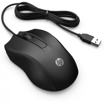 HP Ratón con cable 105, ambidiestro, óptico, USB Type-A, 1600 DPI, negro