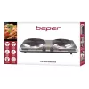 Beper 90.825 superficie de cocción de acero inoxidable, 2 zonas, control manual