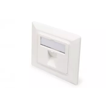 Digitus | Placa de pared para módulos Keystone, tipo alemán, placa central 50x50 mm, marco 80x80 mm | DN-93811