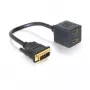 Adaptador DVI 25 conector macho a 2x HDMI conector hembra 0,2 m DeLOCK 65069