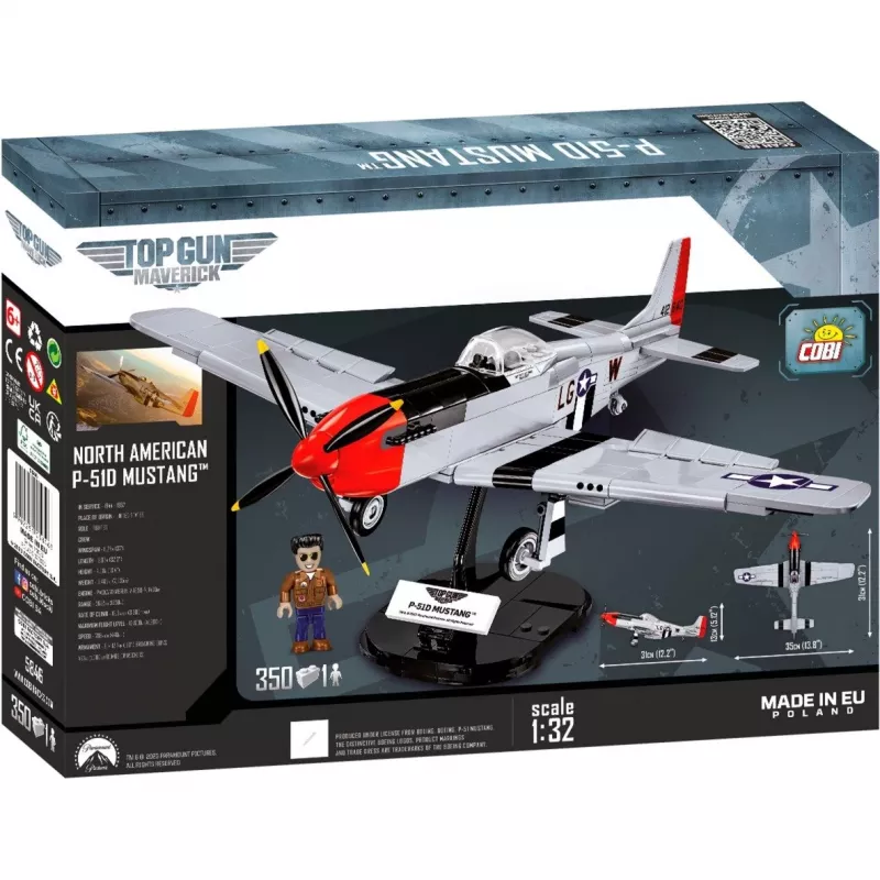 Top Gun Maverick P51D Mustang, juguete de construcción escala 1:32