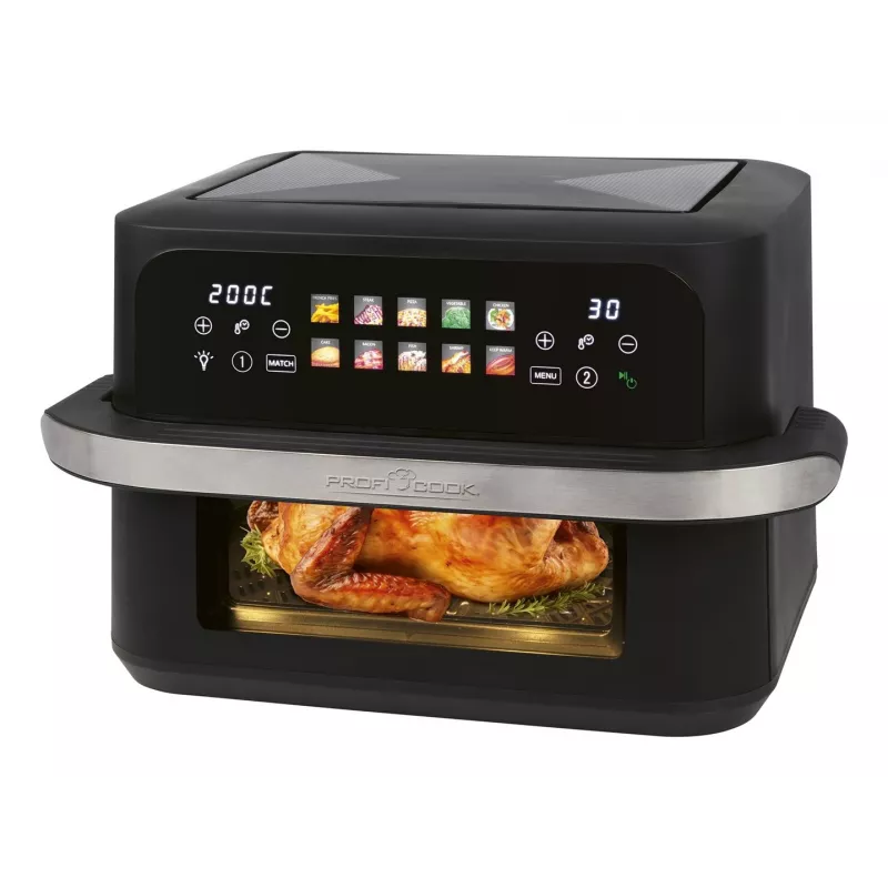 ProfiCook PC-FR 1313 H freidora de aire doble, 10 L, 2400 W, negro/acero inoxidable