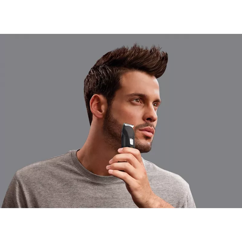 Remington PG6030 Edge kit de cuidado personal, cuchillas con revestimiento de titanio, 7 posiciones de longitud, batería, para barba/cabeza/nariz/orejas, negro