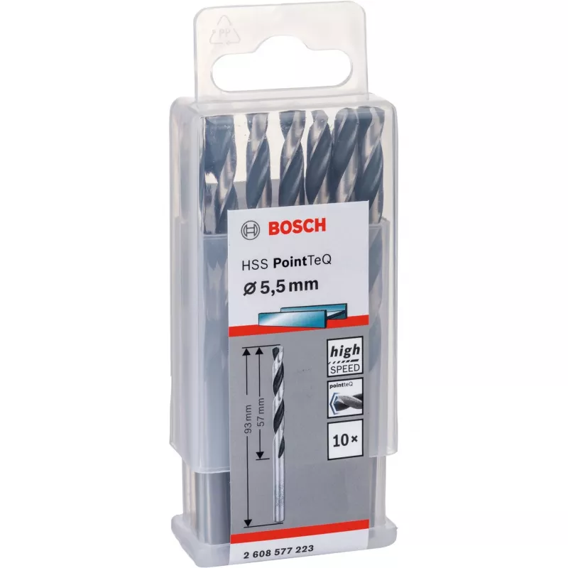 Broca helicoidal Bosch HSS PointTeQ 5,5 mm 10 piezas