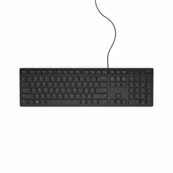 Teclado USB con cable Dell KB216 distribución alemana negro – teclado compacto de tamaño completo con teclado numérico