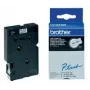 Cinta de etiquetar laminada brillante Brother - 12 mm, negro/blanco, pack de 10 cintas de etiquetar TC