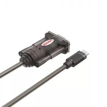 Cable serie Unitek Y-1105K — 1,5 m negro, conector macho DB-9 a conector macho DB-9